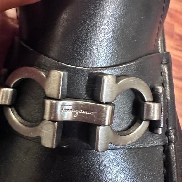 Salvatore Ferragamo Italian Leather Moccasin Loafers w/ Gancini Bit Sz 8.5 - Picture 6 of 8